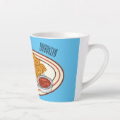 Tasse Latte Illustration de dessin animé sur le poulet frit (Droite)