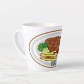 Tasse Latte Illustration de dessin de steak (Angle gauche)