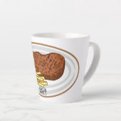 Tasse Latte Illustration de dessin de steak (Angle droit)