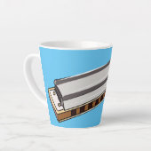 Tasse Latte Illustration de dessin d'Harmonica (Angle gauche)