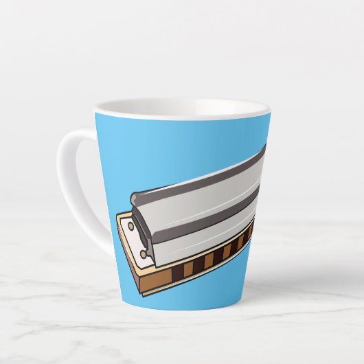 Tasse Latte Illustration de dessin d'Harmonica (Angle gauche)