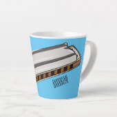 Tasse Latte Illustration de dessin d'Harmonica (Angle droit)