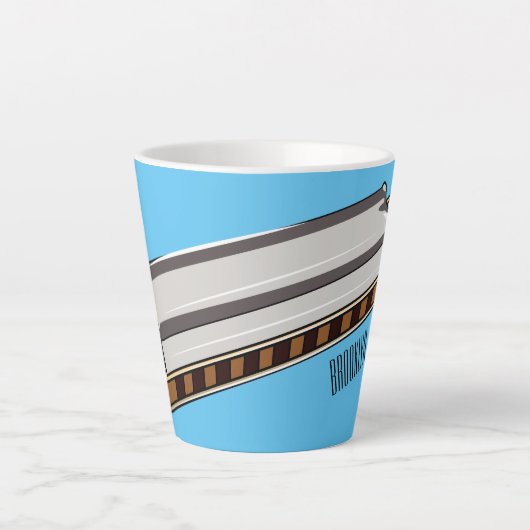 Tasse Latte Illustration de dessin d'Harmonica (Devant)