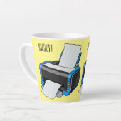 Tasse Latte Illustration de dessin d'imprimante (Angle gauche)