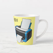 Tasse Latte Illustration de dessin d'imprimante (Droite)