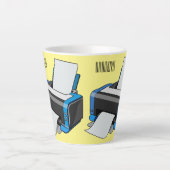 Tasse Latte Illustration de dessin d'imprimante (Devant)