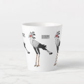 Tasse Latte Illustration de dessin du secrétaire pour oiseaux (Devant)