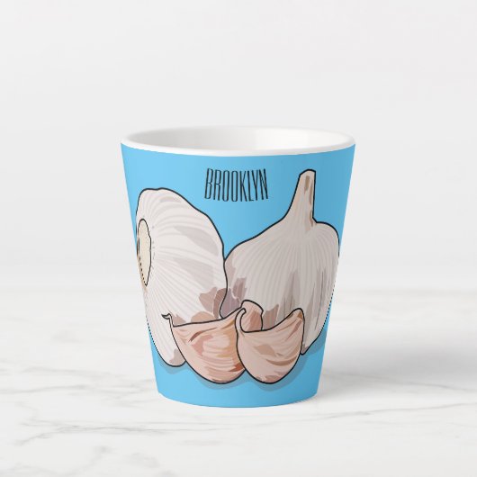 Tasse Latte Illustration de dessin sur l'ail (Devant)