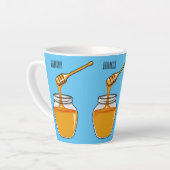 Tasse Latte Illustration de dessin sur le miel (Angle gauche)