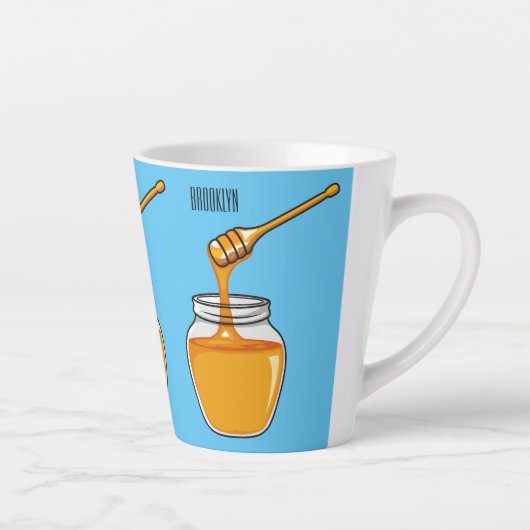 Tasse Latte Illustration de dessin sur le miel (Droite)