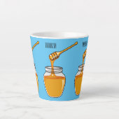 Tasse Latte Illustration de dessin sur le miel (Devant)