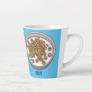 Tasse Latte Illustration de dessin sur les céréales