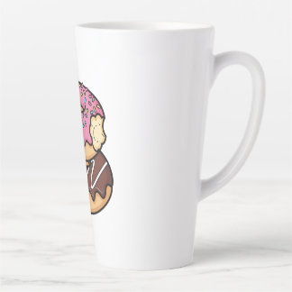 Tasse Latte Illustration de donuts empilés Kawaii mignons