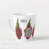 Tasse Latte Illustration de dragon fruit (Angle gauche)