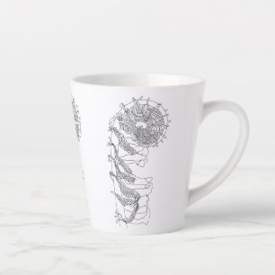 Tasse Latte Illustration de Fiddlehead Fern