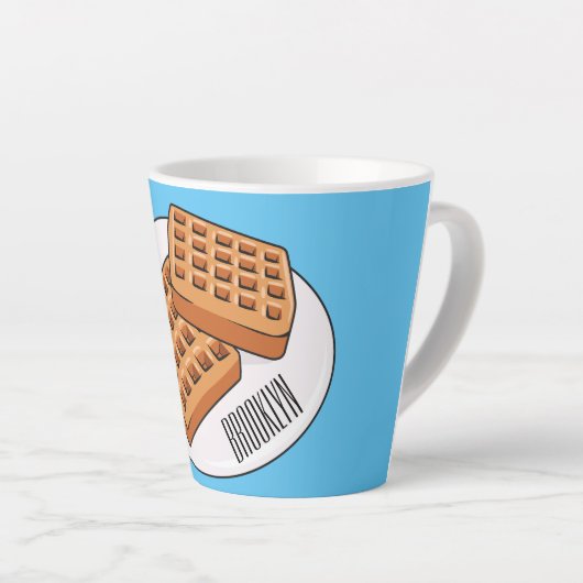 Tasse Latte Illustration de gaufre (Angle droit)