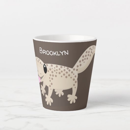 Tasse Latte Illustration de gecko tan tan mignon (Devant)