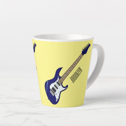 Tasse Latte Illustration de guitare électrique (Angle droit)
