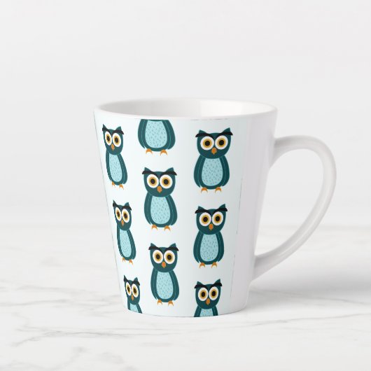 Tasse Latte illustration de Hibou Bleu (Droite)