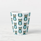 Tasse Latte illustration de Hibou Bleu (Devant)