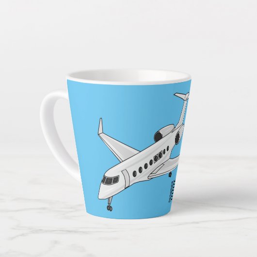Tasse Latte Illustration de jet privé (Angle gauche)