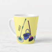 Tasse Latte Illustration de la bande dessinée Broom & mop (Angle gauche)