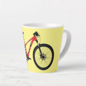 Tasse Latte Illustration de la bande dessinée de vélo (Angle droit)
