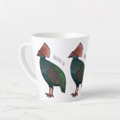 Tasse Latte Illustration de la caricature d'oiseau perdrix en  (Angle gauche)
