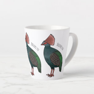 Tasse Latte Illustration de la caricature d'oiseau perdrix en 