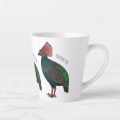 Tasse Latte Illustration de la caricature d'oiseau perdrix en  (Droite)