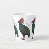 Tasse Latte Illustration de la caricature d'oiseau perdrix en  (Devant)