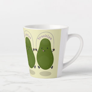 Tasse Latte Illustration de la corde à sauter à l'avocat migno