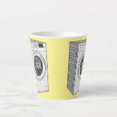 Tasse Latte Illustration de la machine à laver (Devant)