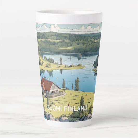 Tasse Latte Illustration de la nature finlandaise (Devant)
