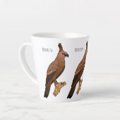 Tasse Latte Illustration de l'aigle à faucon de Javan (Angle gauche)
