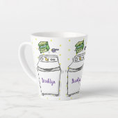 Tasse Latte Illustration de lave-linge mignonne (Angle gauche)