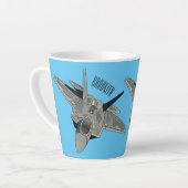 Tasse Latte Illustration de l'avion de chasse (Angle gauche)