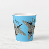 Tasse Latte Illustration de l'avion de chasse (Devant)