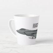 Tasse Latte Illustration de l'avion de chasse (Angle gauche)