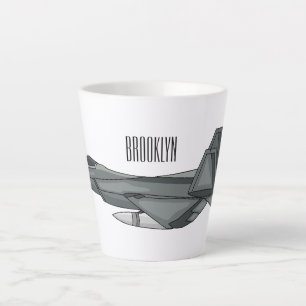 Tasse Latte Illustration de l'avion de chasse