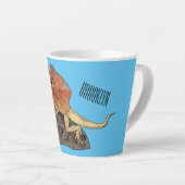 Tasse Latte Illustration de lézard à col frisé (Angle droit)