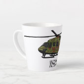 Tasse Latte Illustration de l'hélicoptère de l'armée (Angle gauche)