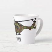 Tasse Latte Illustration de l'hélicoptère de l'armée (Angle droit)
