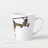 Tasse Latte Illustration de l'hélicoptère de l'armée (Droite)