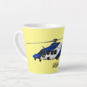 Tasse Latte Illustration de l'hélicoptère de police (Angle gauche)