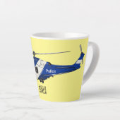 Tasse Latte Illustration de l'hélicoptère de police (Angle droit)