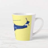 Tasse Latte Illustration de l'hélicoptère de police (Droite)