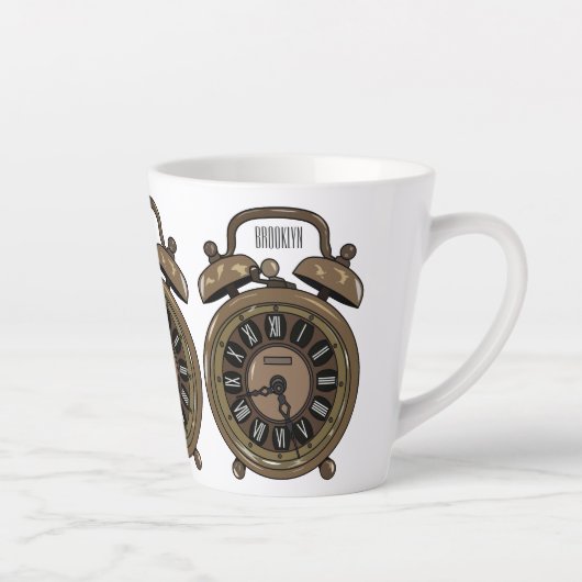 Tasse Latte Illustration de l'horloge d'alarme (Droite)