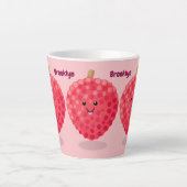 Tasse Latte Illustration de litchee rose mignon (Devant)