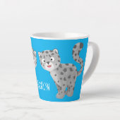 Tasse Latte Illustration de mignon léopard des neiges (Angle droit)